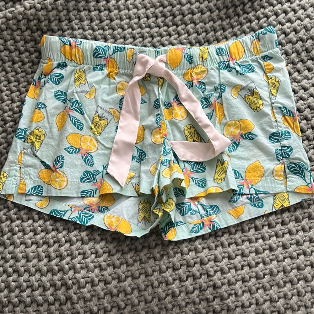 Old Navy.. mint pajama shorts with lemon print.